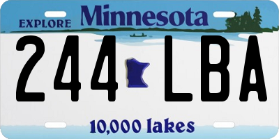 MN license plate 244LBA