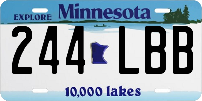 MN license plate 244LBB