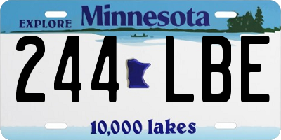 MN license plate 244LBE