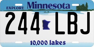 MN license plate 244LBJ