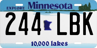 MN license plate 244LBK