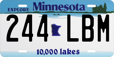 MN license plate 244LBM