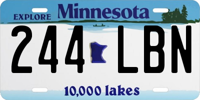 MN license plate 244LBN