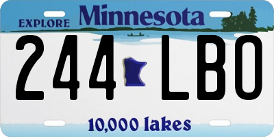 MN license plate 244LBO