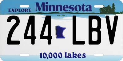 MN license plate 244LBV