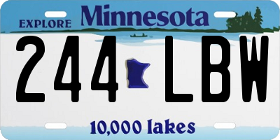 MN license plate 244LBW