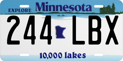 MN license plate 244LBX