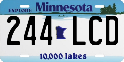 MN license plate 244LCD