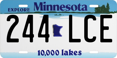 MN license plate 244LCE