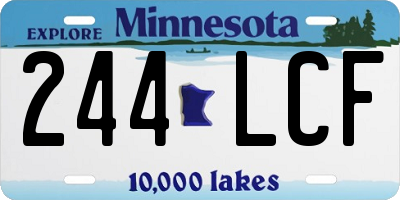MN license plate 244LCF