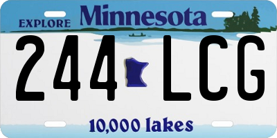 MN license plate 244LCG