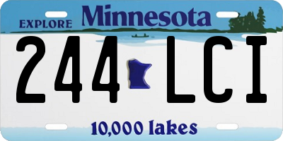 MN license plate 244LCI