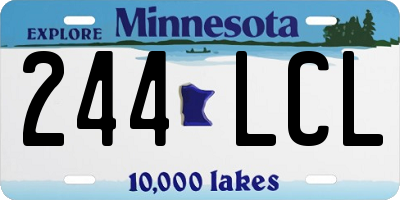MN license plate 244LCL