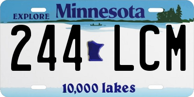 MN license plate 244LCM