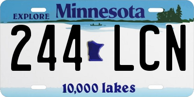 MN license plate 244LCN