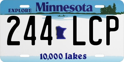 MN license plate 244LCP