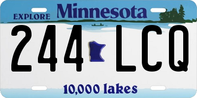 MN license plate 244LCQ