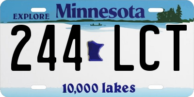 MN license plate 244LCT