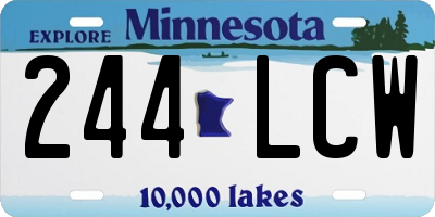 MN license plate 244LCW