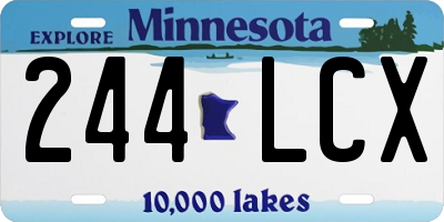 MN license plate 244LCX