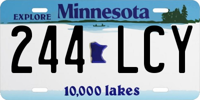 MN license plate 244LCY