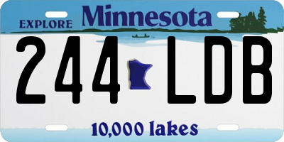 MN license plate 244LDB