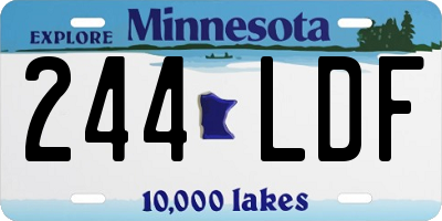 MN license plate 244LDF