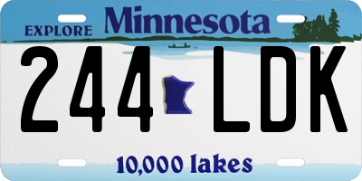 MN license plate 244LDK