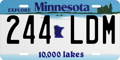 MN license plate 244LDM