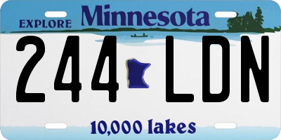 MN license plate 244LDN