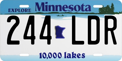 MN license plate 244LDR