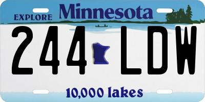 MN license plate 244LDW