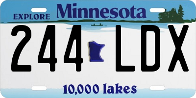 MN license plate 244LDX