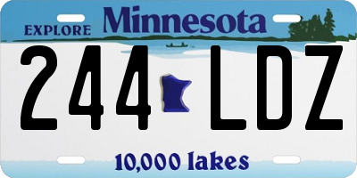 MN license plate 244LDZ