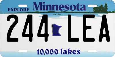 MN license plate 244LEA