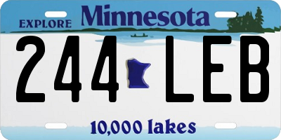 MN license plate 244LEB