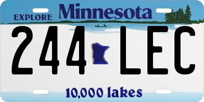 MN license plate 244LEC