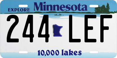 MN license plate 244LEF