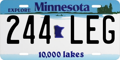 MN license plate 244LEG