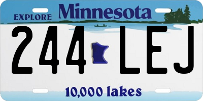 MN license plate 244LEJ