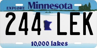 MN license plate 244LEK