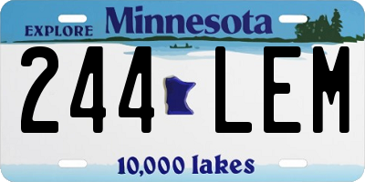 MN license plate 244LEM