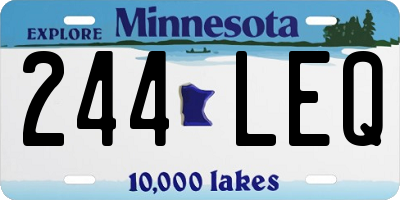 MN license plate 244LEQ