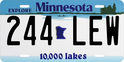 MN license plate 244LEW