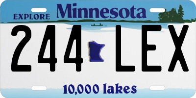 MN license plate 244LEX