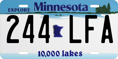 MN license plate 244LFA