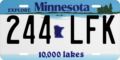 MN license plate 244LFK