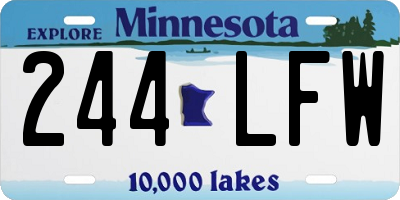 MN license plate 244LFW