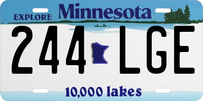 MN license plate 244LGE