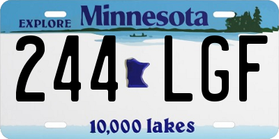 MN license plate 244LGF